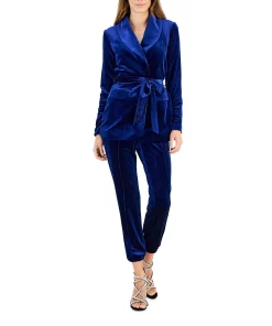 INC International Concepts Velvet Wrap Blazer, Created For Macy's -CeCe cloth-shop 22445053 fpx