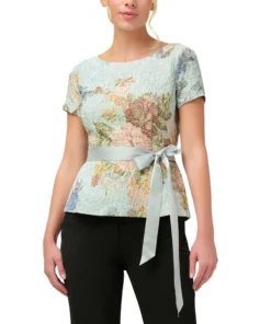 Adrianna Papell Women's Textured Floral-Print Top