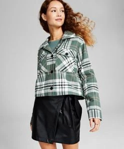 And Now This Women's Cropped Plaid Shacket -CeCe cloth-shop 22466186 fpx
