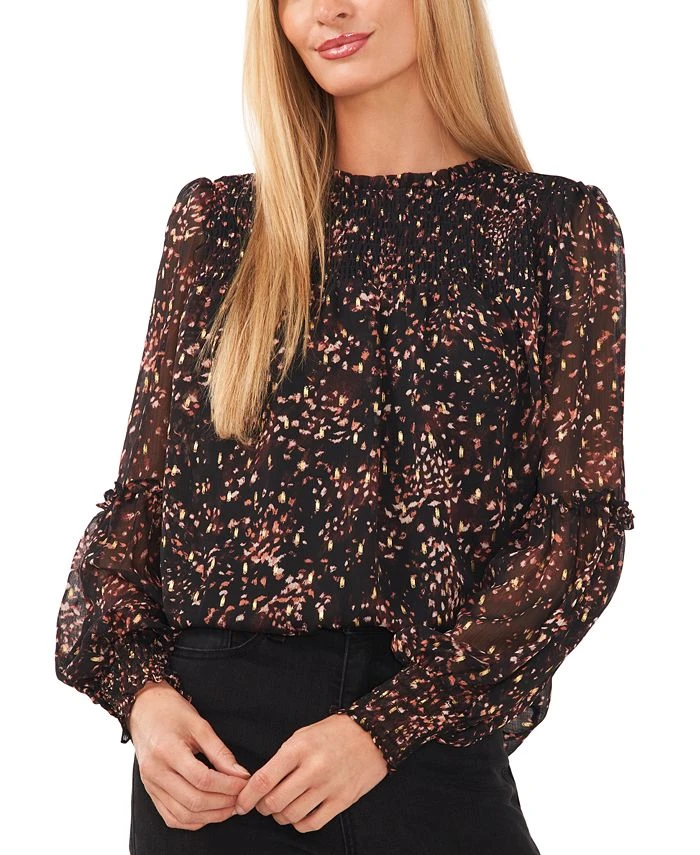 CeCe Women's Smocked Yoke Blouse 1 CeCe Women's Smocked Yoke Blouse