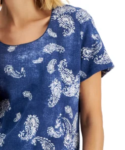 Karen Scott Women's Paisley-Print Relaxed Scoop-Neck Top, Created For Macy's 7 Karen Scott Women's Paisley-Print Relaxed Scoop-Neck Top, Created For Macy's -CeCe cloth-shop 22514341 fpx