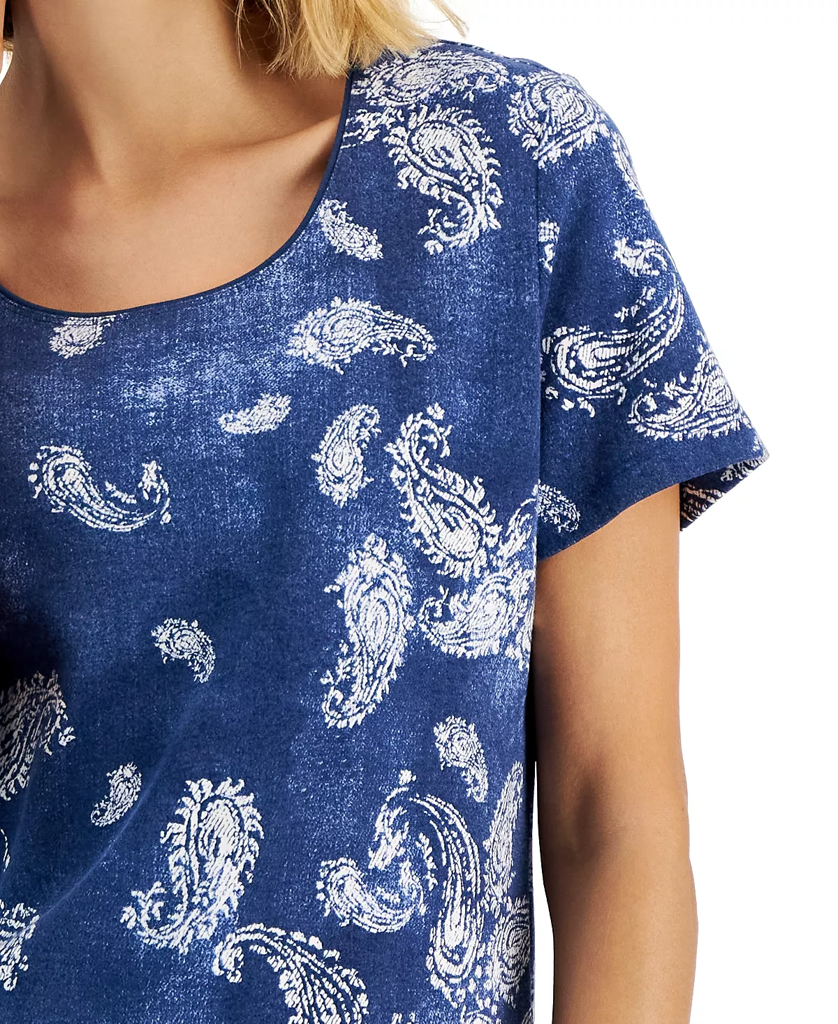 Karen Scott Women's Paisley-Print Relaxed Scoop-Neck Top, Created For Macy's 3 Karen Scott Women's Paisley-Print Relaxed Scoop-Neck Top, Created For Macy's - Image 3