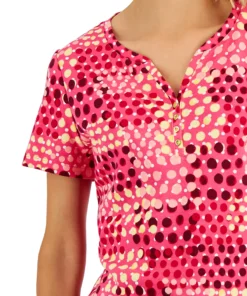 Karen Scott Women's Mod Dots Printed Knit Henley Top, Created For Macy's 7 Karen Scott Women's Mod Dots Printed Knit Henley Top, Created For Macy's -CeCe cloth-shop 22514480 fpx