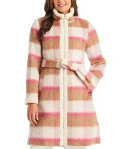 Kate Spade New York Women's Belted Plaid Coat -CeCe cloth-shop 22521973 fpx