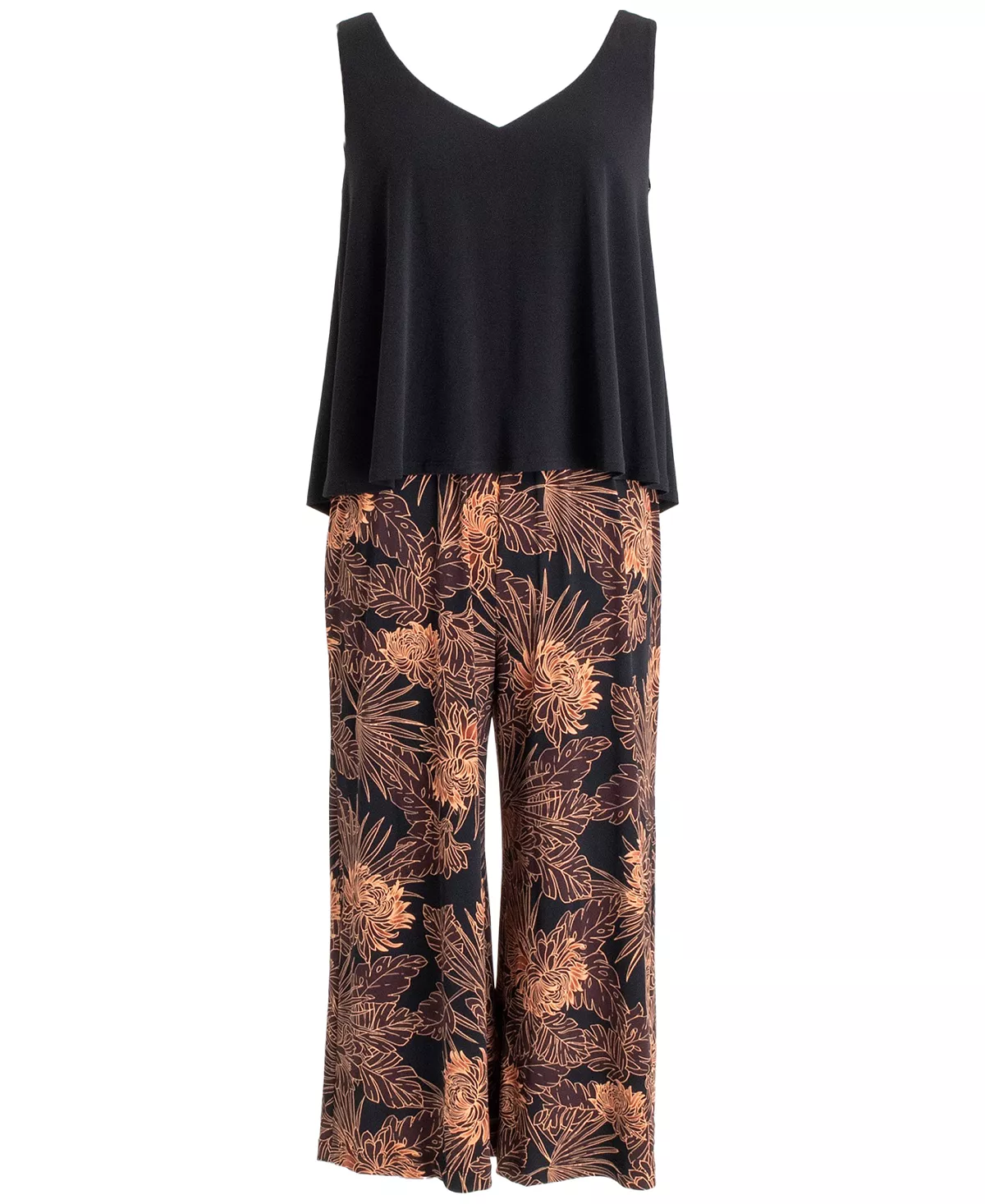 Connected Women's Contrast Printed Cropped Jumpsuit 5 Connected Women's Contrast Printed Cropped Jumpsuit - Image 5