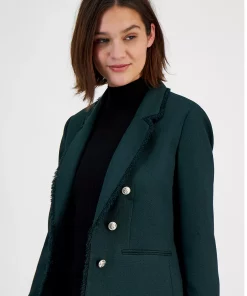 Bar III Women's Faux-Double-Breasted Fringe-Trim Blazer, Created For Macy's -CeCe cloth-shop 22542359 fpx