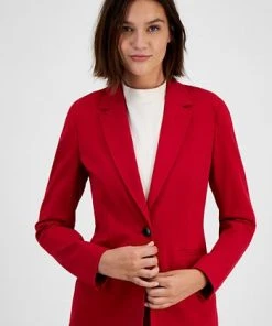 Bar III Women's Compression Single-Button Blazer, Created For Macy's -CeCe cloth-shop 22542430 fpx