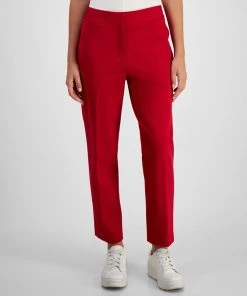 Bar III Women's Straight-Leg Mid-Rise Ankle Pants, Created For Macy's