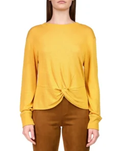 Sanctuary Women's Knotted-Front Long-Sleeve Knit Top