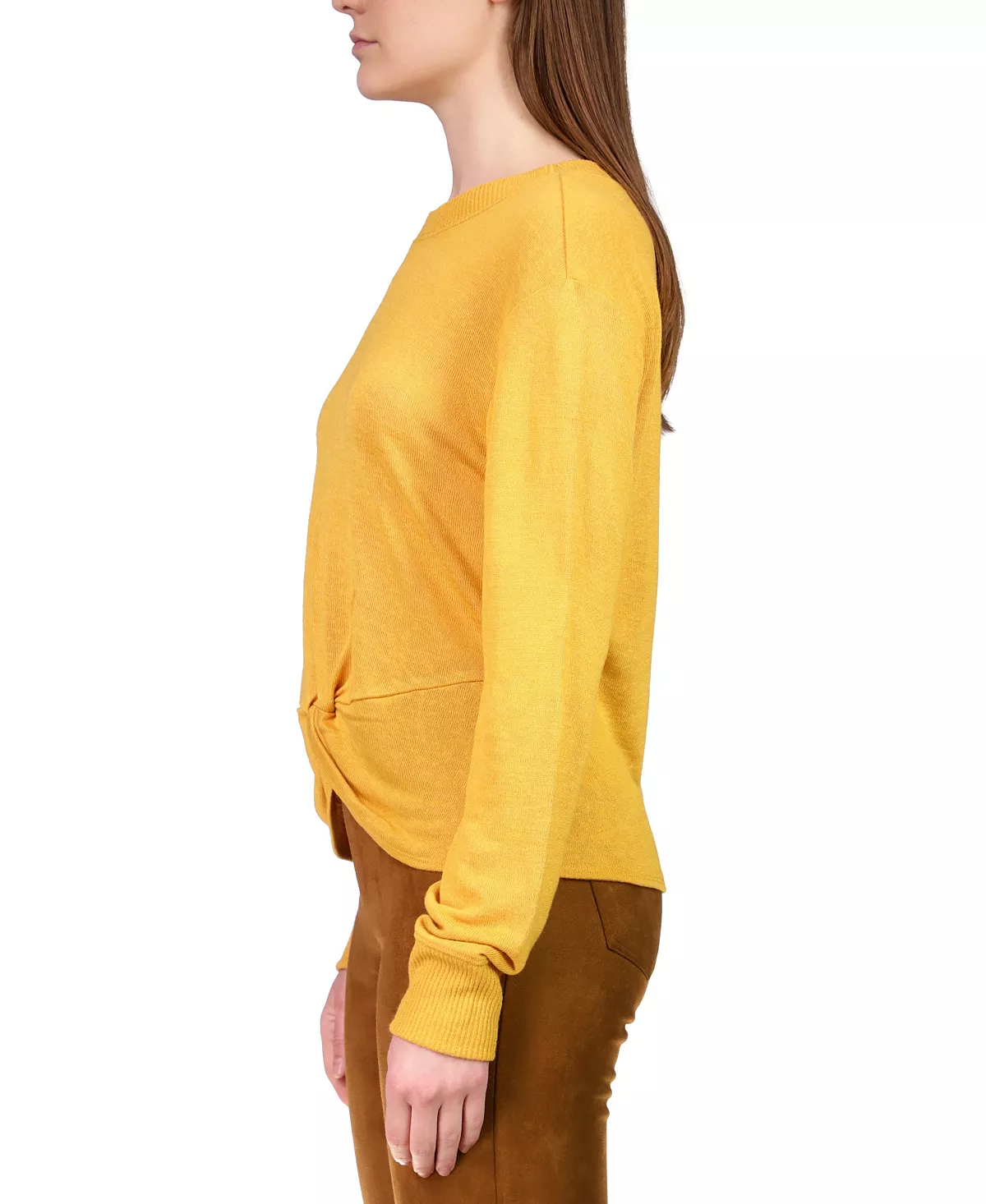 Sanctuary Women's Knotted-Front Long-Sleeve Knit Top 3 Sanctuary Women's Knotted-Front Long-Sleeve Knit Top - Image 3