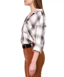 Sanctuary Women's Faded Plaid-Print Button-Up Tunic Shirt -CeCe cloth-shop 22556791 fpx