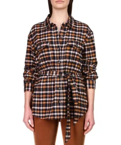 Sanctuary Women's Roadtrip Cotton Belted Check Shirt