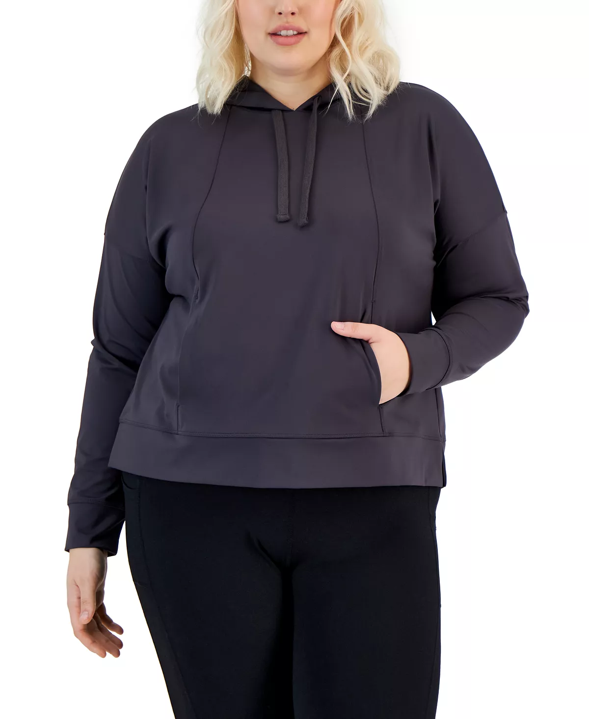 ID Ideology Plus Size Techy Drawstring-Hood Hoodie 4 ID Ideology Plus Size Techy Drawstring-Hood Hoodie - Image 4