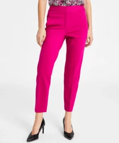 Bar III Women's Straight Leg High-Rise Ankle Pants, Created For Macy's