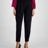 Bar III Women's Pleat-Front Mid-Rise Ankle Pants, Created For Macy's