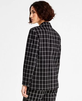 Bar III Women's Plaid Long-Sleeve Single-Button Boyfriend Blazer, Created For Macy's 2 Bar III Women's Plaid Long-Sleeve Single-Button Boyfriend Blazer, Created For Macy's - Image 2