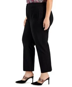 Bar III Plus Size Compression Straight-Leg Ankle Pants, Created For Macy's 7 Bar III Plus Size Compression Straight-Leg Ankle Pants, Created For Macy's -CeCe cloth-shop 22567238 fpx