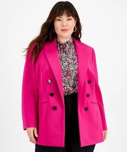 Bar III Plus Size Compression Boyfriend Blazer, Created For Macy's