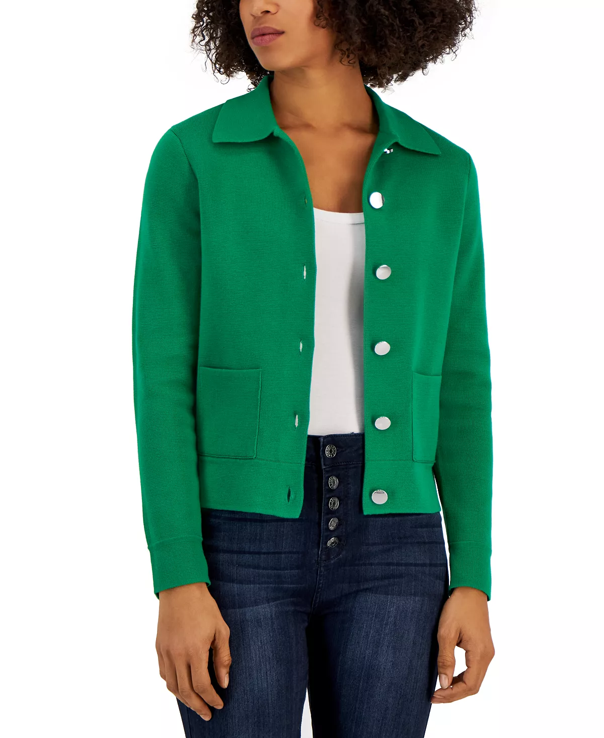 Charter Club Women's Cropped Sweater Blazer, Created For Macy's 5 Charter Club Women's Cropped Sweater Blazer, Created For Macy's - Image 5