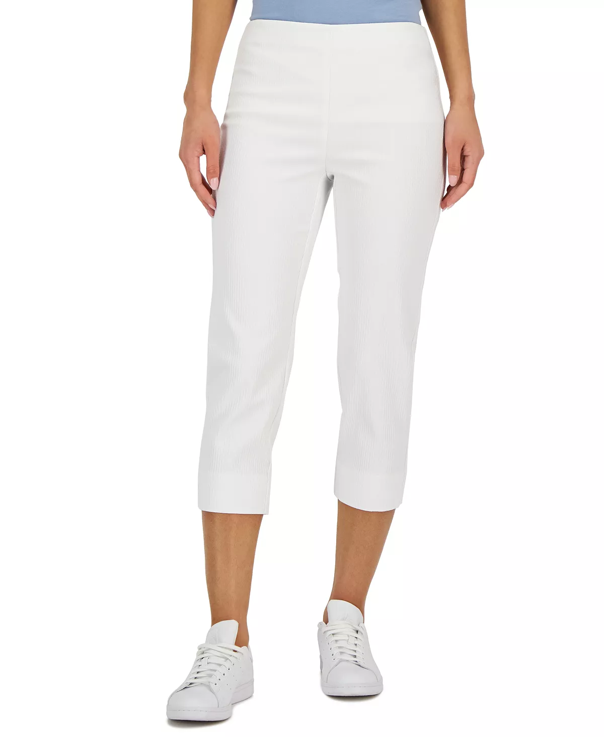 Charter Club Women's Jacquard Pull-On Capris Pants, Created For Macy's 4 Charter Club Women's Jacquard Pull-On Capris Pants, Created For Macy's - Image 4