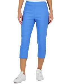 Charter Club Women's Jacquard Pull-On Capris Pants, Created For Macy's