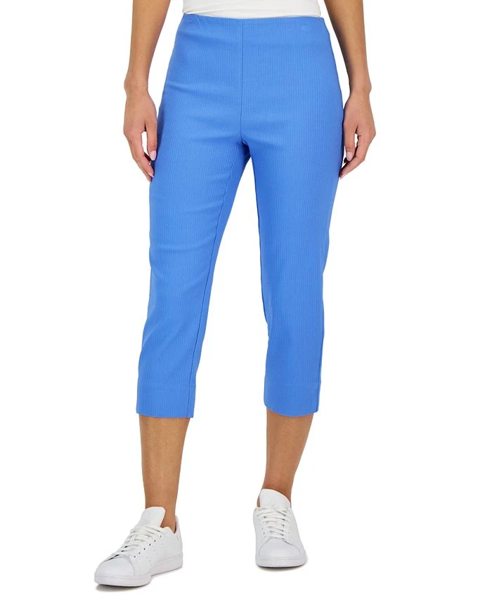 Charter Club Women's Jacquard Pull-On Capris Pants, Created For Macy's 1 Charter Club Women's Jacquard Pull-On Capris Pants, Created For Macy's