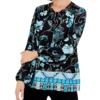 JM Collection Women's Traveling Ornament Printed Lattice-Neck Top, Created For Macy's