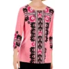 JM Collection Women's Gardenia Mosaico Printed Jacquard Top, Created For Macy's