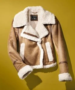 Sam Edelman Women's Faux-Shearling Moto Coat -CeCe cloth-shop 22585317 fpx