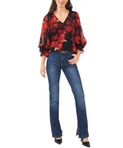 Vince Camuto Women's Floral-Print Balloon-Sleeve Top -CeCe cloth-shop 22599844 fpx