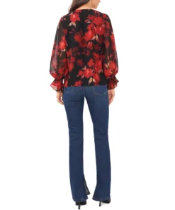 Vince Camuto Women's Floral-Print Balloon-Sleeve Top -CeCe cloth-shop 22599845 fpx