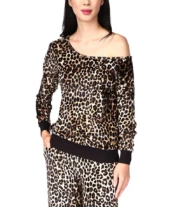 Michael Kors Women's Cheetah Off-The-Shoulder Top