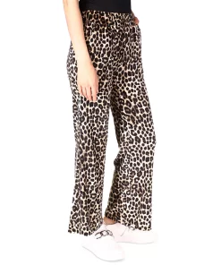 Michael Kors Women's Cheetah Flared Pull-On Pants -CeCe cloth-shop 22607668 fpx