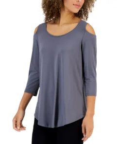 JM Collection D-Shoulder 3/4-Sleeve Top, Created For Macy's