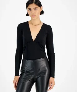 Bar III Women's Deep V-Neck Thong-Back Bodysuit, Created For Macy's 7 Bar III Women's Deep V-Neck Thong-Back Bodysuit, Created For Macy's -CeCe cloth-shop 22663310 fpx