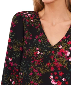 CeCe Women's Long Sleeve V-Neck Tie-Cuff Blouse -CeCe cloth-shop 22664901 fpx