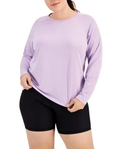 ID Ideology Plus Size Crewneck Long-Sleeve T-Shirt, Created For Macy's