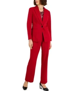 Kasper Women's Faux-Fly Pull-On Wide-Leg Pants -CeCe cloth-shop 22683406 fpx