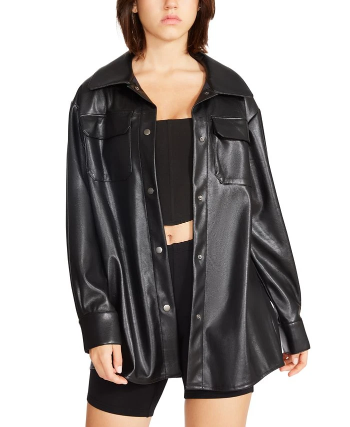 Steve Madden Women's Faux Good Measure Shacket 1 Steve Madden Women's Faux Good Measure Shacket