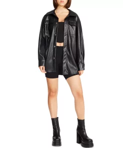 Steve Madden Women's Faux Good Measure Shacket 8 Steve Madden Women's Faux Good Measure Shacket -CeCe cloth-shop 22683616 fpx