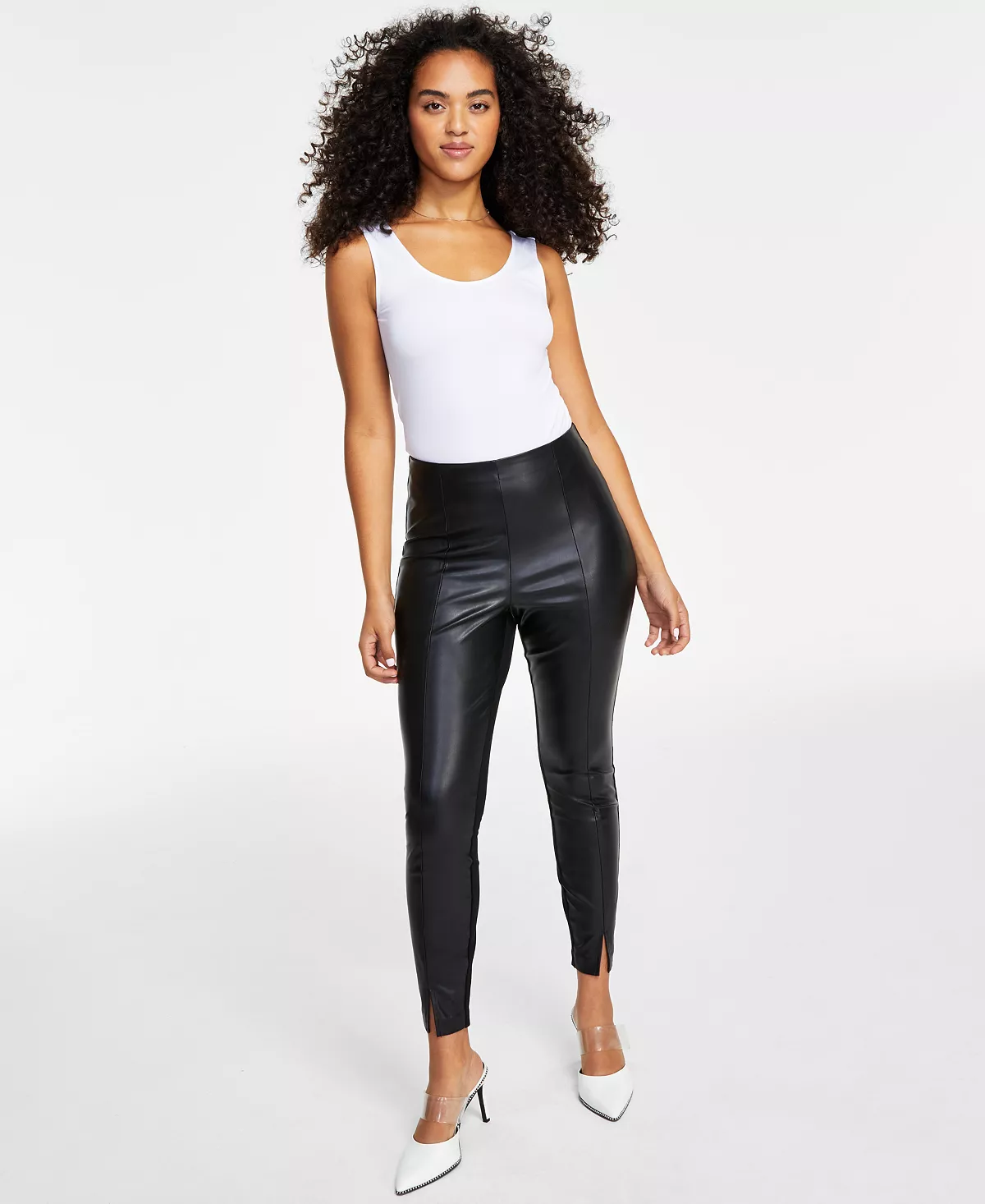 Bar III Faux-Leather Leggings, Created For Macy's 4 Bar III Faux-Leather Leggings, Created For Macy's - Image 4