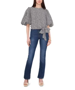 Vince Camuto Women's 3/4 Bubble Sleeve Tie Front Blouse -CeCe cloth-shop 22690951 fpx