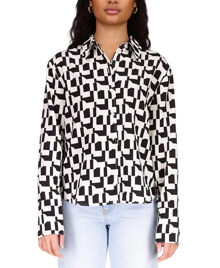 Sanctuary Women's Wide-Cuff Button-Front Shirt 1 Sanctuary Women's Wide-Cuff Button-Front Shirt