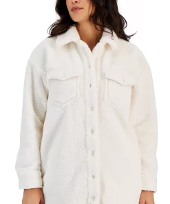 Style & Co Women's Faux-Sherpa Shacket, Created For Macy's -CeCe cloth-shop 22721024 fpx