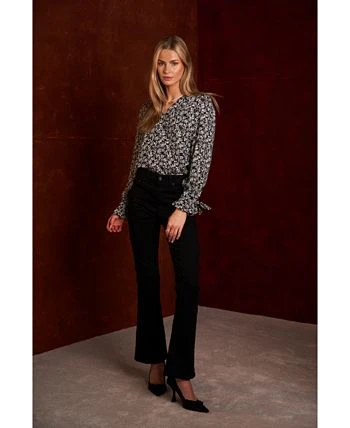 CeCe Women's Long-Sleeve V-Neck Tie-Cuff Blouse 5 CeCe Women's Long-Sleeve V-Neck Tie-Cuff Blouse - Image 5