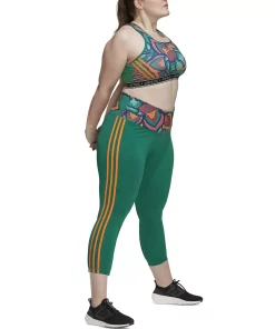 ADIDAS Plus Size Farm Rio Printed Medium-Impact Sport Bra -CeCe cloth-shop 22724128 fpx