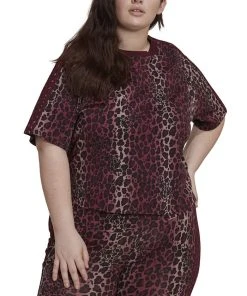 ADIDAS Plus Size Leopard-Print Cotton T-Shirt