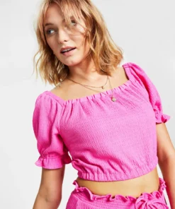 Bar III Women's Square-Neck Crop Top, Created For Macy's -CeCe cloth-shop 22725353 fpx