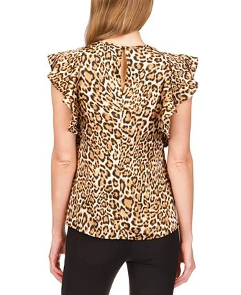 Michael Kors Women's Wildcat Printed Ruffled Top 2 Michael Kors Women's Wildcat Printed Ruffled Top - Image 2