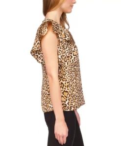 Michael Kors Women's Wildcat Printed Ruffled Top 8 Michael Kors Women's Wildcat Printed Ruffled Top -CeCe cloth-shop 22731339 fpx